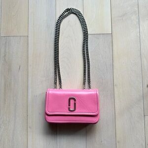 Marc Jacobs “The Glam Shot Mini” Pink Leather Chain Crossbody Bag